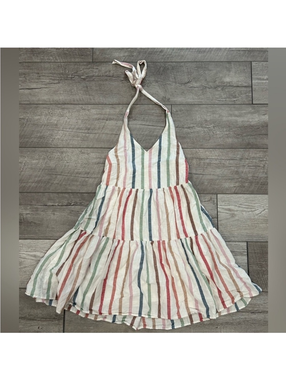 American Eagle Striped Halter Dress